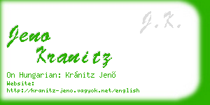 jeno kranitz business card