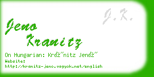 jeno kranitz business card